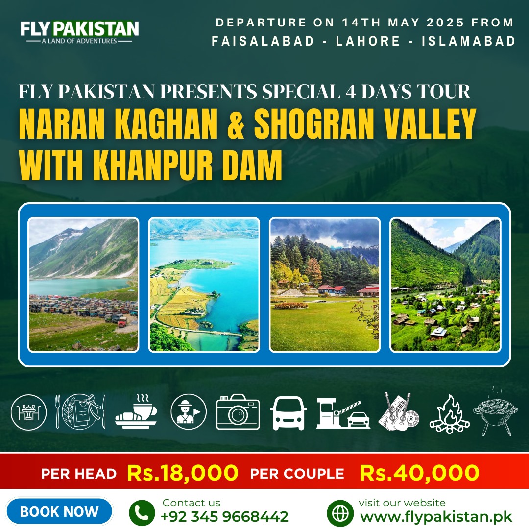 Book Deal 4 Days Tour To Naran Valley With Shogran And Khanpur Dam